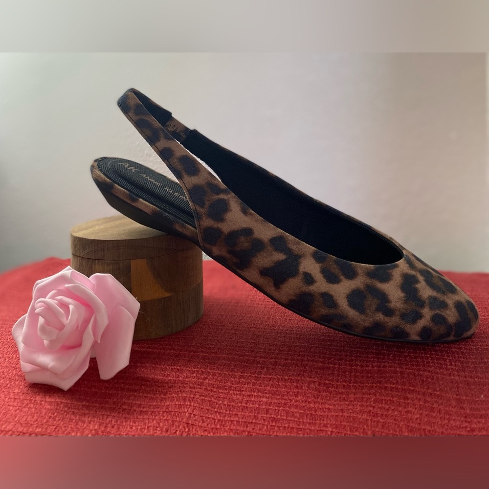 NWT… ANN KLEIN LEOPARD SLINGBACK FLATS - Picture 2 of 16